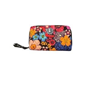 Vera Bradley pink red blue purple yellow floral paisly quited clutch wallet bag